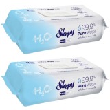 Set 2x 50 Servetele umede pentru bebelusi Sleepy Aqua 99,9% apa pura