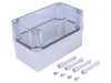 FIBOX Carcasă Universală Gri Policarbonat IP67 IK08 Capac Transparent Serie PICCOLO Dimensiuni 80x140x85mm