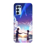 Husa compatibila cu Oppo A55, Viceversa, model Taki x Mitsuha Your Name, Silicon, TPU, Transparent, Carcasa
