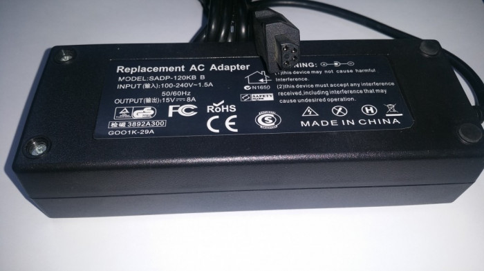 Alimentator laptop nou compatibil Toshiba SADP-120KB 15V 8A Mufa 4 pini