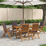 Cumpara ieftin Set de dining pentru gradina, 7 piese natural