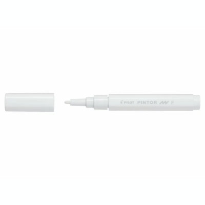 Marker cu vopsea Pintor Pilot 1.0 mm varf rotund Alb Fine foto