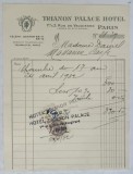 11.CHITANTA ELIBERATA FAMILIILOR DOCTORULUI CONSTANTIN DANIEL SI ANTON CARP , DE HOTELUL &#039; TRIANON PALACE &#039; DIN PARIS , 1932
