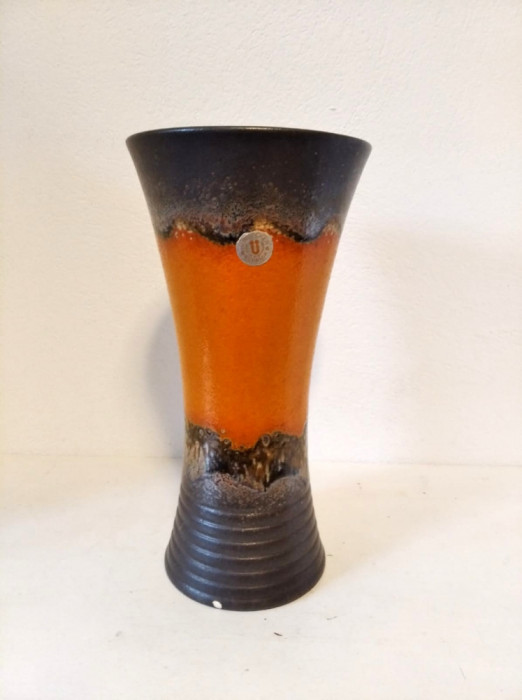 Vaza ceramica vintage Uebelacker Keramik West Germany 556/28 Mid Century fatlava