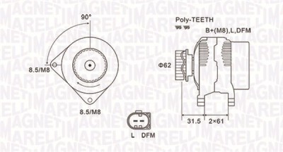 MAGNETI MARELLI 063731820010 Generator / Alternator foto
