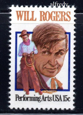 SUA 1979, Will Rogers, Arta, serie neuzata, MNH foto