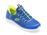 Pantofi sport SKECHERS albastri, SUMMITS, din material textil