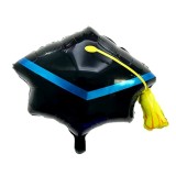 Balon din folie metalizata, flippy, figurina, model toca congrats grad, tematica absolvire, 56x70 cm, ambalaj individual, pai inclus, umflare cu aer s