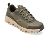 Pantofi sport barbati Skechers kaki, material textil, Glide-Step Sole, confortabili