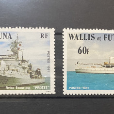 Wallis & Futuna 1981 Vapoare/ Surveillance of 200-mile Zone , serie MNH, 2v