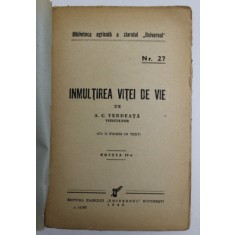 INMULTIREA VITEI DE VIE, NR. 27 de A.C. VERDEATA, 1934 , COPERTI REFACUTE