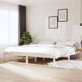 VidaXL Cadru de pat, alb, 200x200 cm, lemn masiv de pin