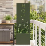 vidaXL Ghiveci de Grădină cu Panou Decorativ Olivengr&oslash;nn 50 x 140 cm