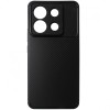 Husa tip capac spate Carbon silicon neagra pentru Xiaomi Redmi Note 13 Pro 5G, Poco X6