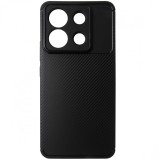 Husa tip capac spate Carbon silicon neagra pentru Xiaomi Redmi Note 13 Pro 5G, Poco X6