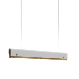 Cumpara ieftin Lustra LED Rafmole metal alb si lemn 120x2.5x100 cm
