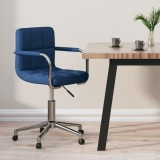 VidaXL Scaun de birou pivotant, albastru, material textil