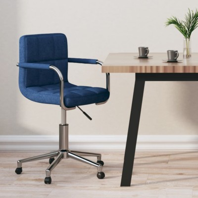 Scaun de birou pivotant, albastru, material textil foto