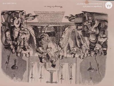 reproducere gravura veche, semnata, pe hartie cartonata lucioasa , Casatoria regelui Ludovic al XIV lea,pentru colectie sau pentru inramare foto