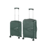 Set Valize Leziter TraveLux Endure II Medie si Cabina, Carcasa Rigida PP, Verde, TSA, Roti Duble 360