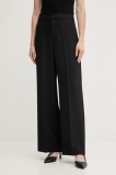 Mos Mosh pantaloni Leya culoarea negru, lat, high waist, 166670
