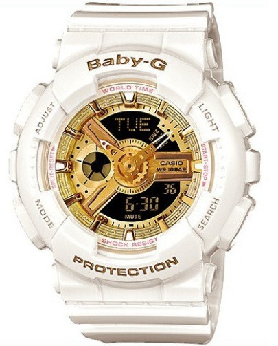 Ceas Sport Dama Casio G-SHOCK Baby g WHITE GOLD -copil-ALB-CALITATEA 1