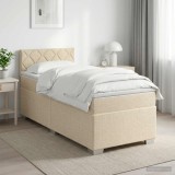 Cumpara ieftin Pat boxspring cu saltea cu headboard Crem 80 x 200 cm Tesatura