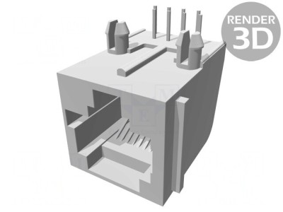 Soclu RJ45 8p8c pentru PCB THT foto