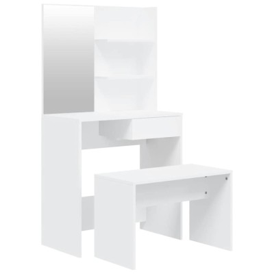 Set masuta de toaleta, alb, 74,5x40x141 cm foto