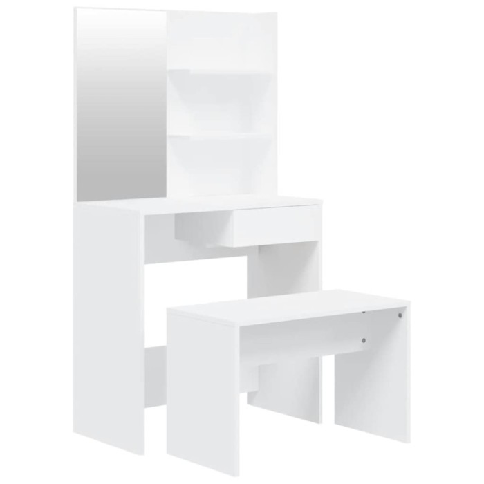Set masuta de toaleta, alb, 74,5x40x141 cm