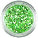 Hexagon nail art verde deschis, 1mm