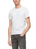 Tricou barbati cu decolteu la baza gatului din bumbac cu logo, Alb, L
