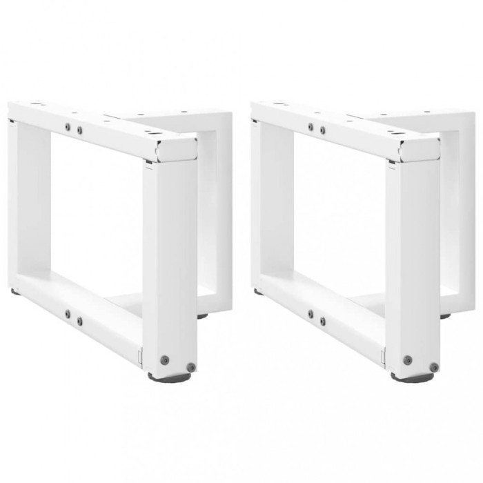 vidaXL Picioare pentru măsuță de cafea &icirc;n formă de T, 2 buc., alb, 50x25x(30-31) cm, oțel 4013009