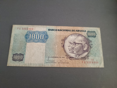 Bancnota 1000 kwanzas 1987 Angola foto