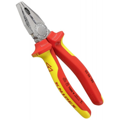 Cleste profesional combinat izolat Knipex 03 06 180, 180 mm foto