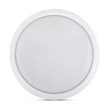 Corp Iluminat LED Novelite Ke3h-MW 18W 6400K IP65 Alb cu Senzor Microunde 180x80mm - Lampa Exterior Rezistenta la Apa si Praf pentru Garaj Terasa