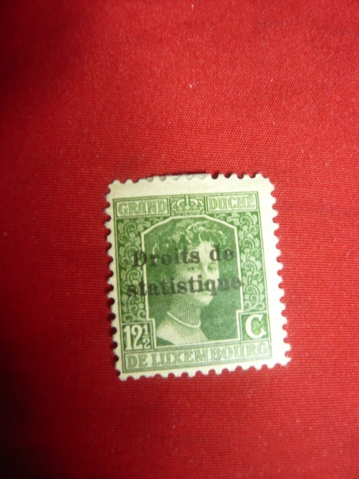 Timbru Fiscal Luxemburg 1919-1920 - pt miscare bauturi ,supratipar Droits et sta