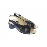 Cumpara ieftin OFERTA marimea 40 -Sandale dama de vara cu toc de 5 cm, din piele naturala, neagra, LS25NBOX