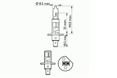 BEC FAR H1 12V 55W P14.5s WHITE SCT 44092 foto