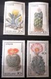 Staffa cactusi, flori de cactus plante cactusi serie 4v. Nestampilata