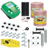 Pachet Gard Electric 2000m Complet cu Sistem Solar pentru Animale, 4.5 Joule, Aparat, Fir, Izolatori