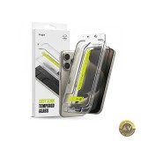 Folie de protectie Ecran Ringke Easy Slide pentru Apple iPhone 16 Pro Sticla Securizata Full Glue Set 2 bucati Neagra