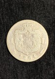 Moneda 1 leu 1884 argint Romania