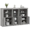 VidaXL Servantă cu lumini LED, gri sonoma, 162x37x100 cm