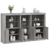 VidaXL Servantă cu lumini LED, gri sonoma, 162x37x100 cm