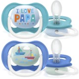 Set 2 suzete Philips-AVENT SCF080/03 Ultra Air, ortodontica, 6-18 luni, Albastru/Verde