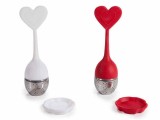 Cumpara ieftin Set 2 infuzoare ceai otel silicon rosu alb in cutie cadou 2 x &Oslash; 4 x 15 H