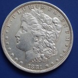 1 MORGAN DOLAR SUA 1881 litera O , 1 MORGAN DOLLAR USA 1881 litera O, monetaria New Orleans - starea din poze