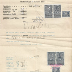 *România, Atlanta Industria Textilă S.A. Timişoara, chitanţe 5, 1939-1940