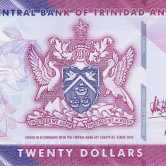 Bancnota Trinidad & Tobago 20 Dolari 2020 - PNew UNC ( polimer )